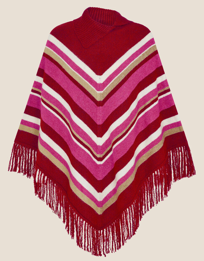 Suki Stripe Poncho, Red (RED), large