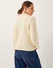 Coby Collar Cardigan, Ivory (IVORY), large