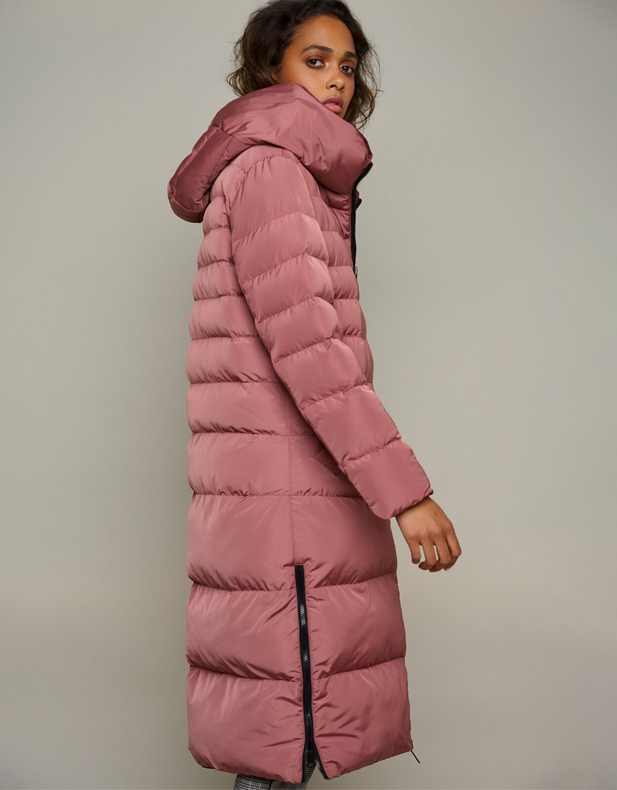 Red longline padded coat 2025