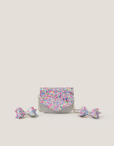 Confetti Glitter Bag & Hair Clips Set, , large