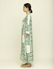 Tallulah & Hope City Geometric Print Kaftan, Green (GREEN), large