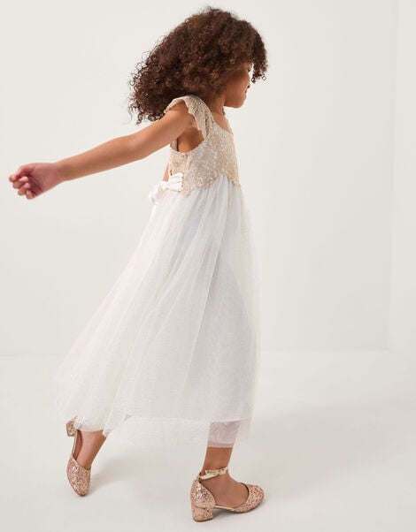 Estella Lace Bodice Dress, Gold (GOLD), large