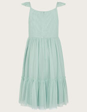 Petal Embellished Sequin Maxi Dress, Green (GREEN), large