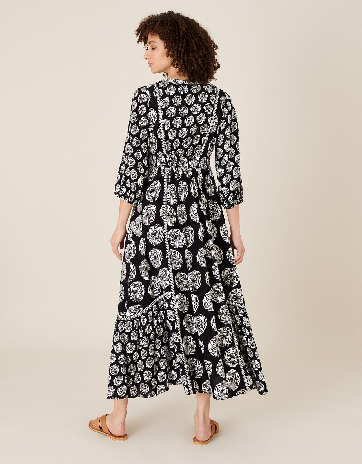ARTISAN STUDIO Ella Circle Print Dress Black Artisan Monsoon Global