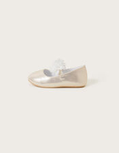Baby Ella Corsage Walker Shoes, Gold (GOLD), large