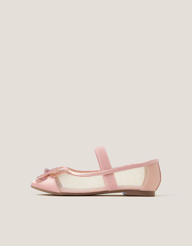 Butterfly Mesh Ballet Flats, Pink (PINK), large