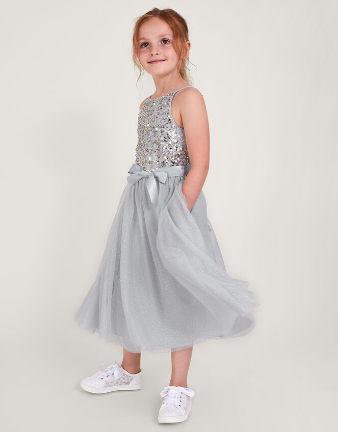 Truth Recycled Sequin Occasion Dress , Grey (GREY), large