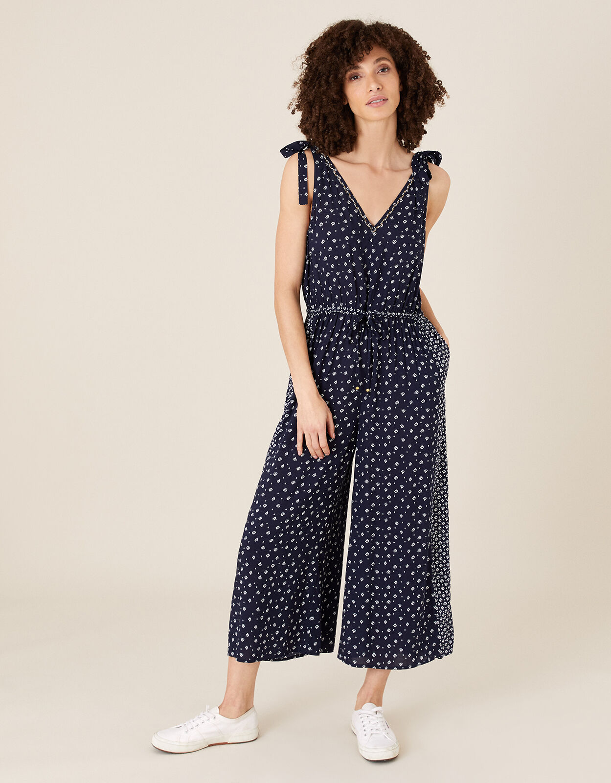 Ditsy Print Jumpsuit in LENZING ECOVERO Blue Jumpsuits Monsoon Global