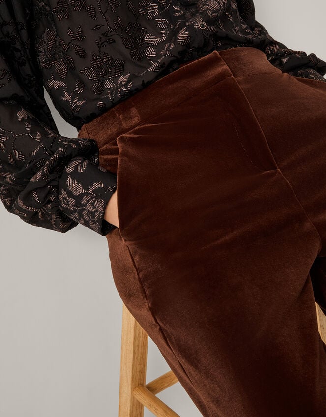 Mila Straight Velvet Pants, Copper (COPPER), large