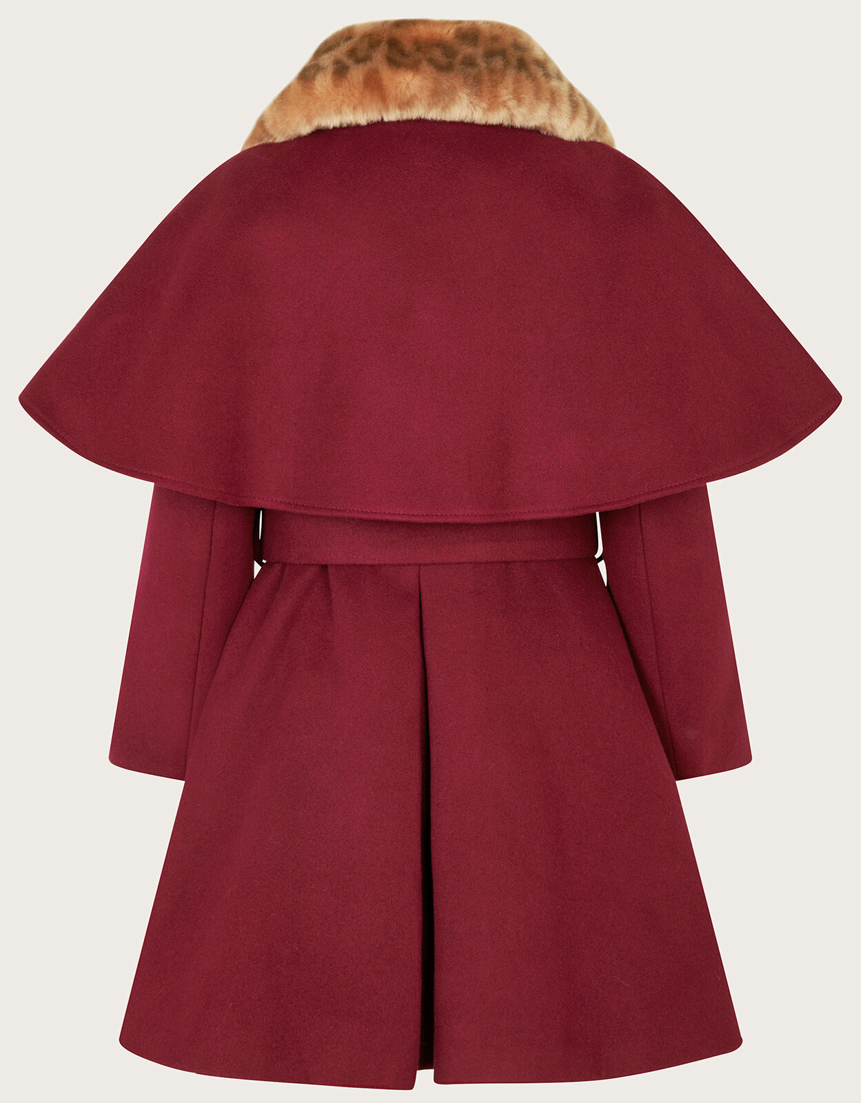 Burgundy top cape coat