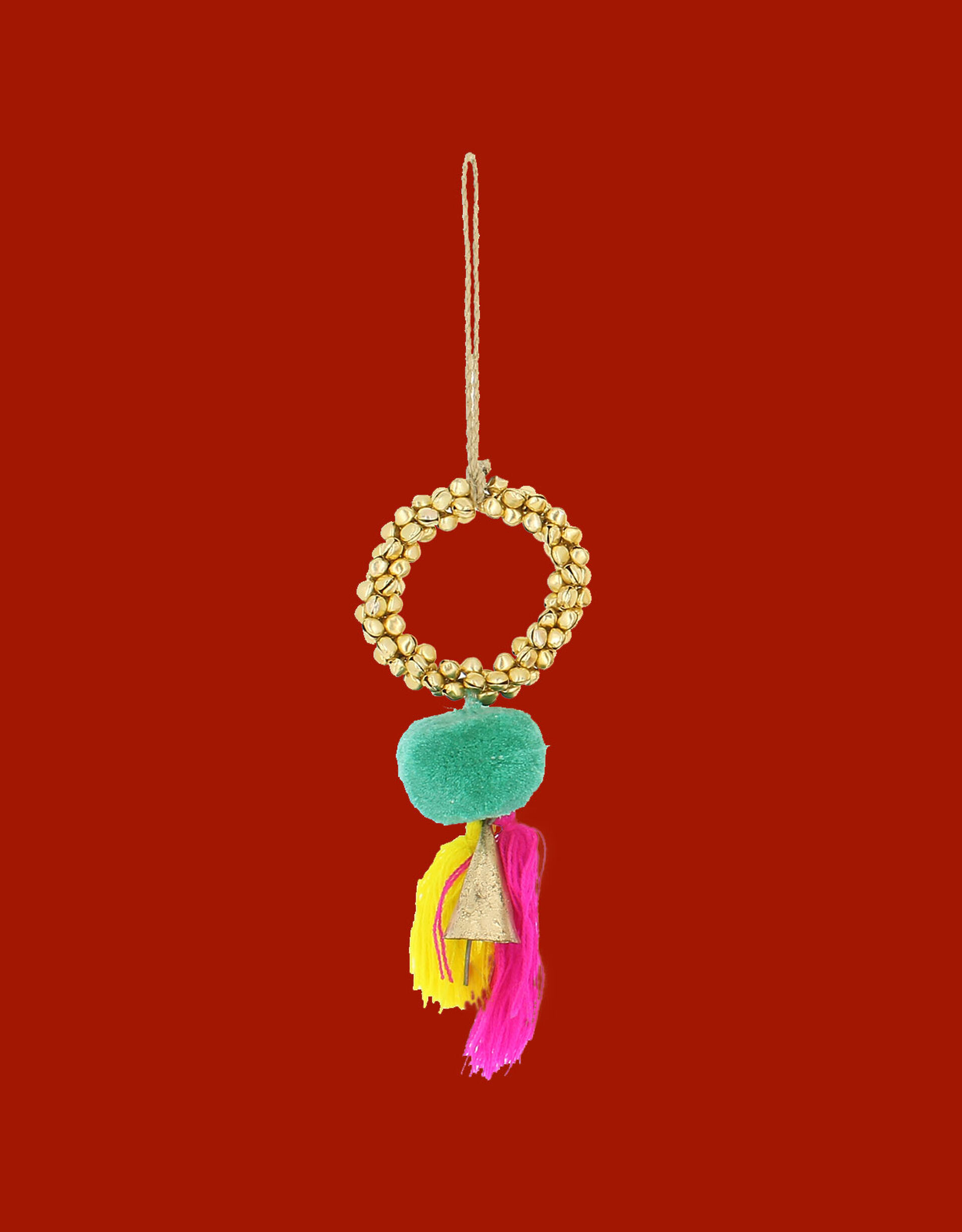 Fiona Walker Bright Mini Bell Wreath, Green (GREEN), large