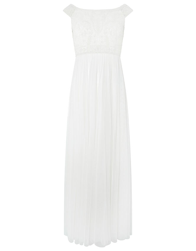 Emmeline Embellished Bardot Bridal Dress, Ivory (IVORY), large