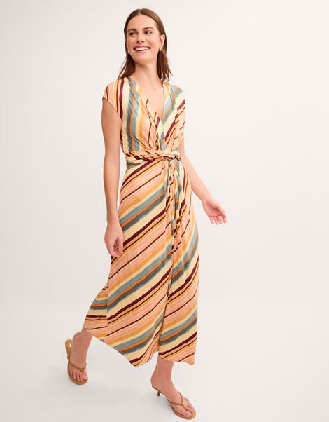 Tola Stripe Jersey Midi Dress, Pink (LIGHT PINK), large