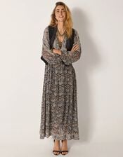 Maison Hotel Gaia Floral Midi Dress, Blue (BLUE), large