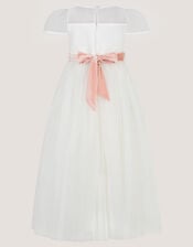 Velvet Bow Bridesmaid Dress, Ivory (IVORY), large