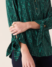 Lisa Printed Longline Shirt, Green (GREEN), large