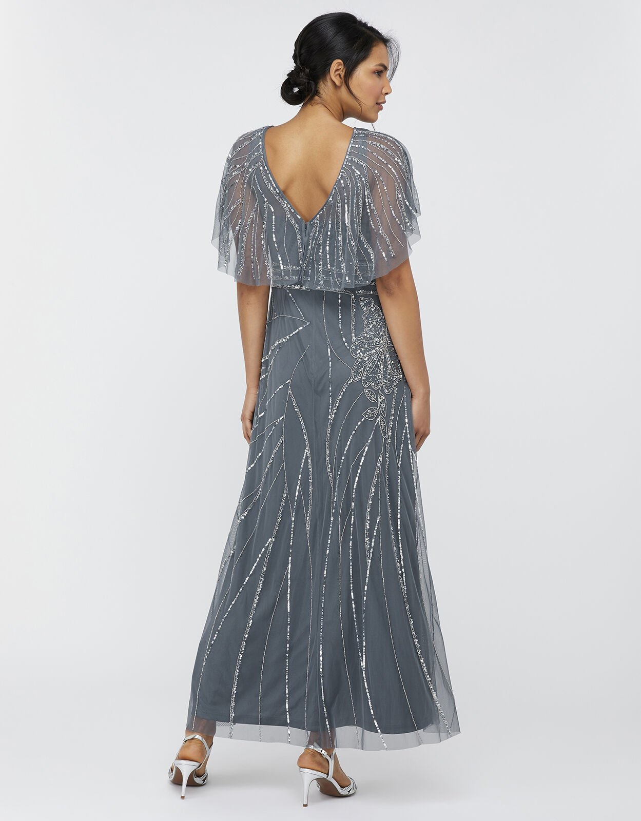 flutter sleeve long dress