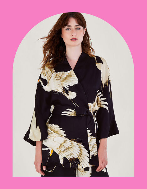 One Hundred Stars Satin Kimono, , large