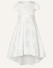 Henrietta Jacquard Dress, Ivory (IVORY), large