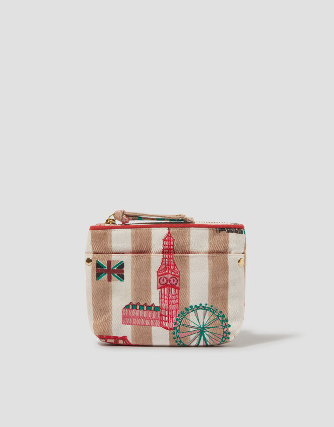 Stripe London Print Card Holder Purse, , large