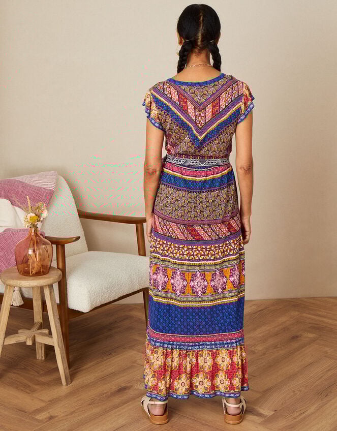 Colourful Multi Print Belted Dress in LENZING™ ECOVERO™, Multi (MULTI), large