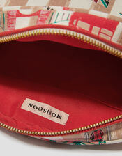 Stripe London Zip Make Up Bag, , large