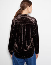 Vida Velvet Shirt, Brown (CHOCOLATE), large