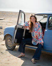 La Galeria Elefante Elizabeth Printed Kaftan Top, Multi (MULTI), large