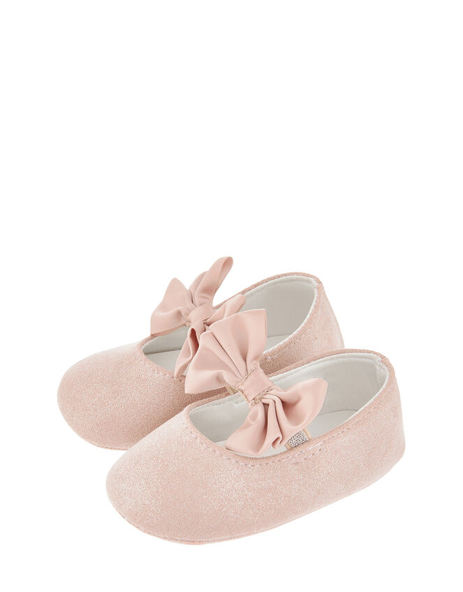 Baby Lottie Satin Bow Bootie Shoes, Pink (PINK), large