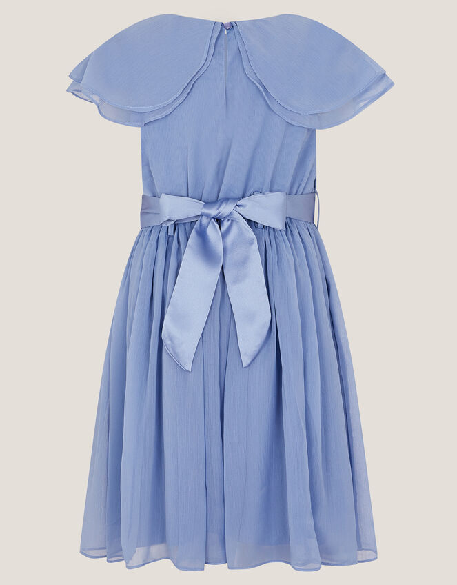 Ava Cape Sleeve Chiffon Bridesmaid Dress, Blue (BLUE), large