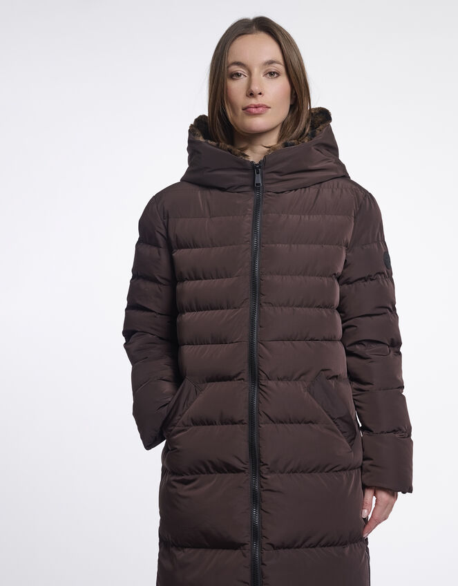Rino & Pelle Keila Long Padded Coat , Brown (BROWN), large