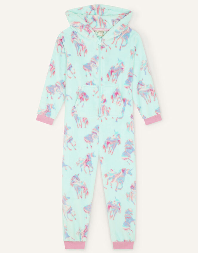 Ada Unicorn Print Sleepsuit, Blue (AQUA), large