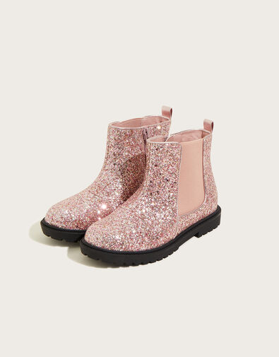 Glitter Chelsea Boots Pink, Pink (PINK), large