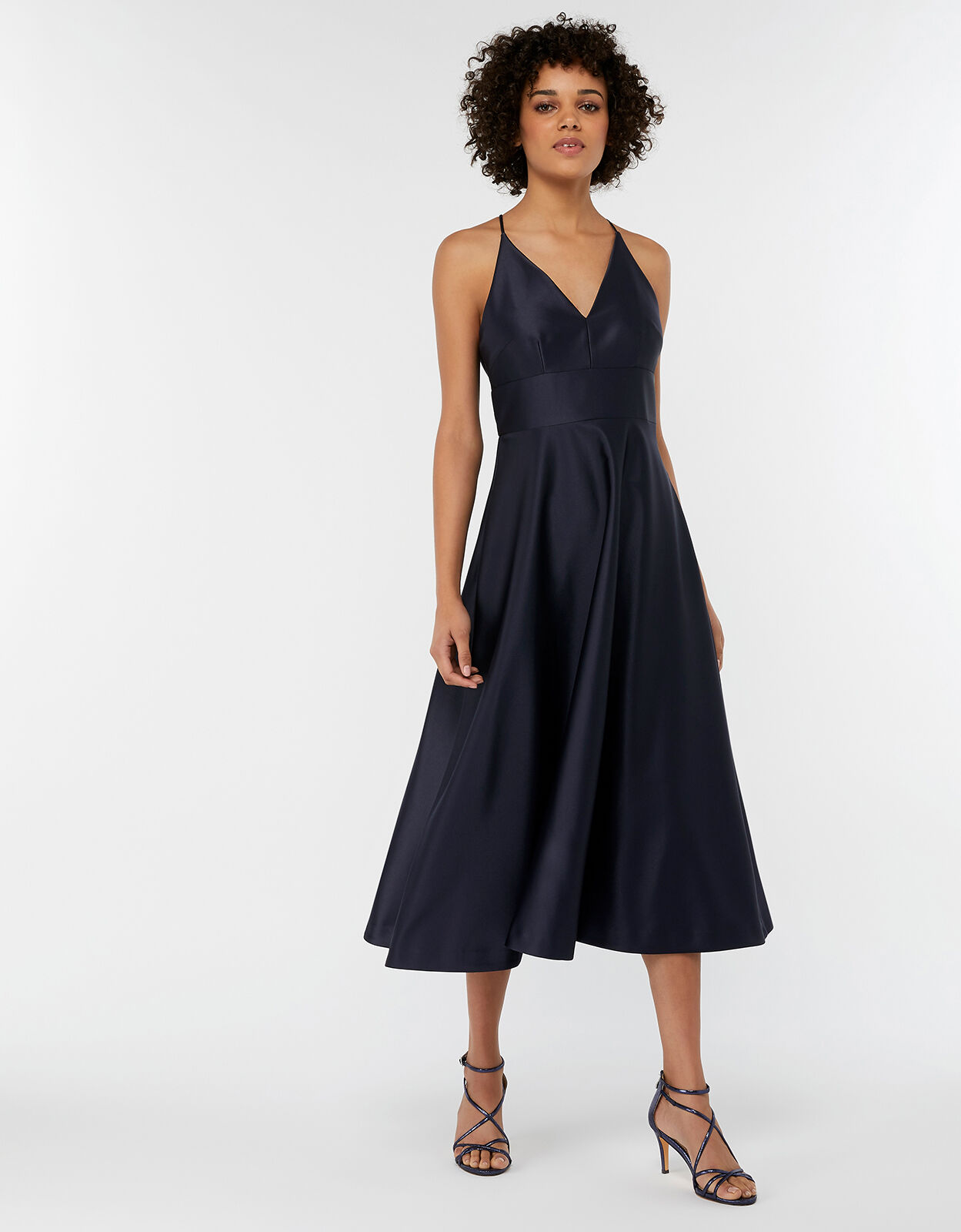 Abbey satin bow midi dress online