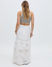 Raffya Georgina Cotton Maxi Skirt, Cream (CREAM), large