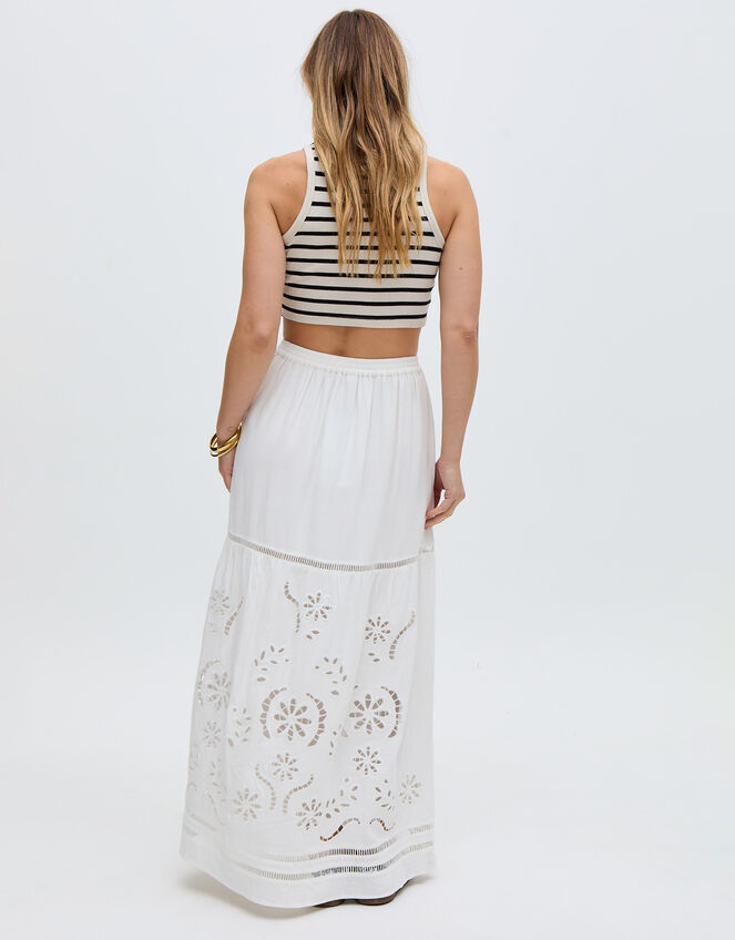 Raffya Georgina Cotton Maxi Skirt, Cream (CREAM), large