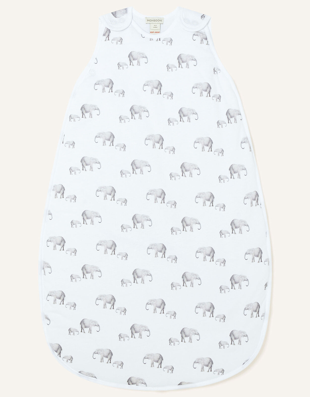 Newborn Harry Elephant Sleeping Bag 2.5 Tog Ivory