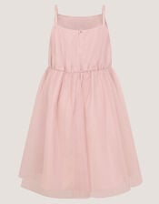 Pansy Embroidered Tulle Dress, Pink (PINK), large