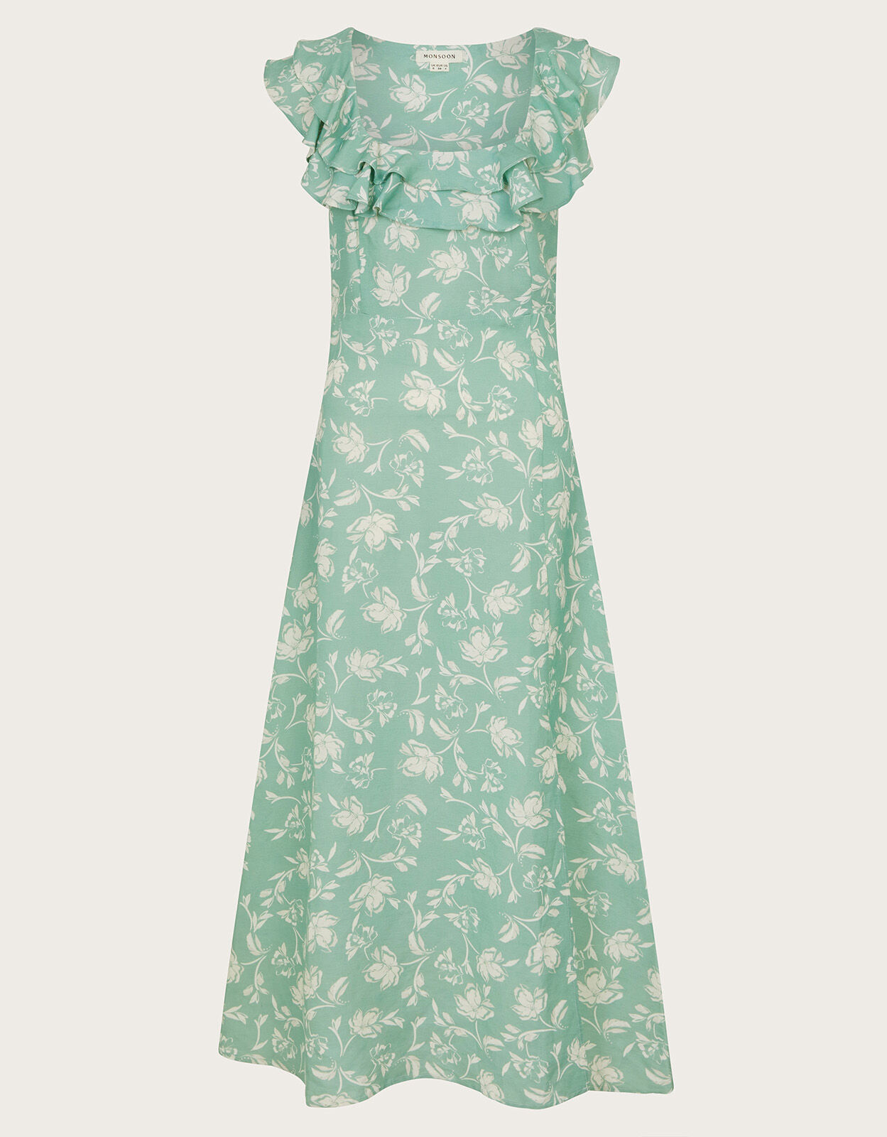 Saskia Ruffle Dress Green Evening Dresses Monsoon US