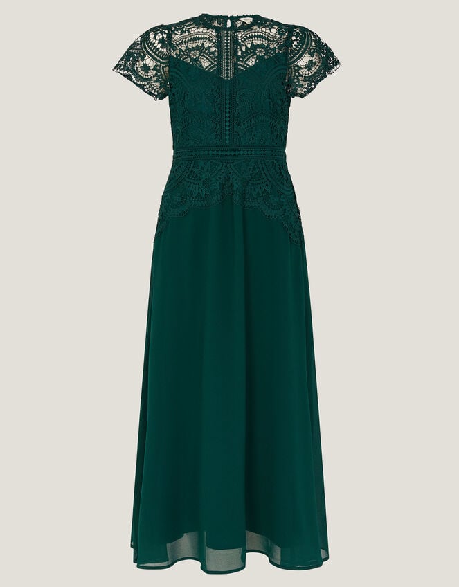 Monica Lace Midi Bridesmaid Dress, Green (GREEN), large