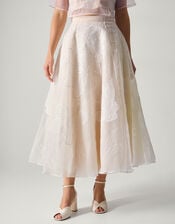 Rosie Embroidered Floral Wedding Skirt, Ivory (IVORY), large