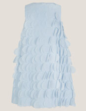 Jazzy Scallop Frill Shift Dress, Blue (BLUE), large
