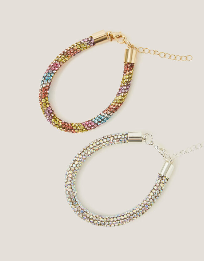 2-Pack Rhinestone Tube Bracelets, , large