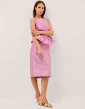 Dahlia Peplum Midi Dress, Purple (LILAC), large