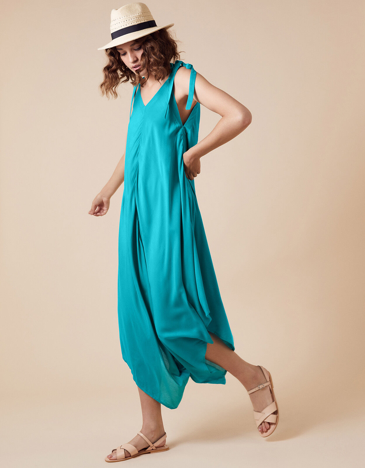 Relaxed Romper in LENZING    ECOVERO    Blue