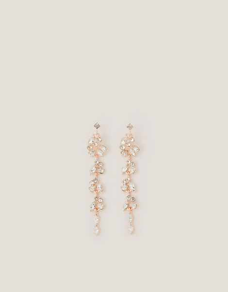 Diamanté Gemstone Drop Earrings, , large