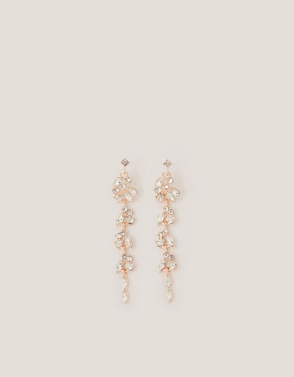 Diamanté Gemstone Drop Earrings, , large