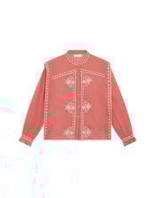 Maison Hotel Phillipa Embroidered Blouse, Orange (CORAL), large