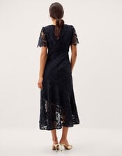 Harper Square Neck Lace Midi Dress, Blue (NAVY), large