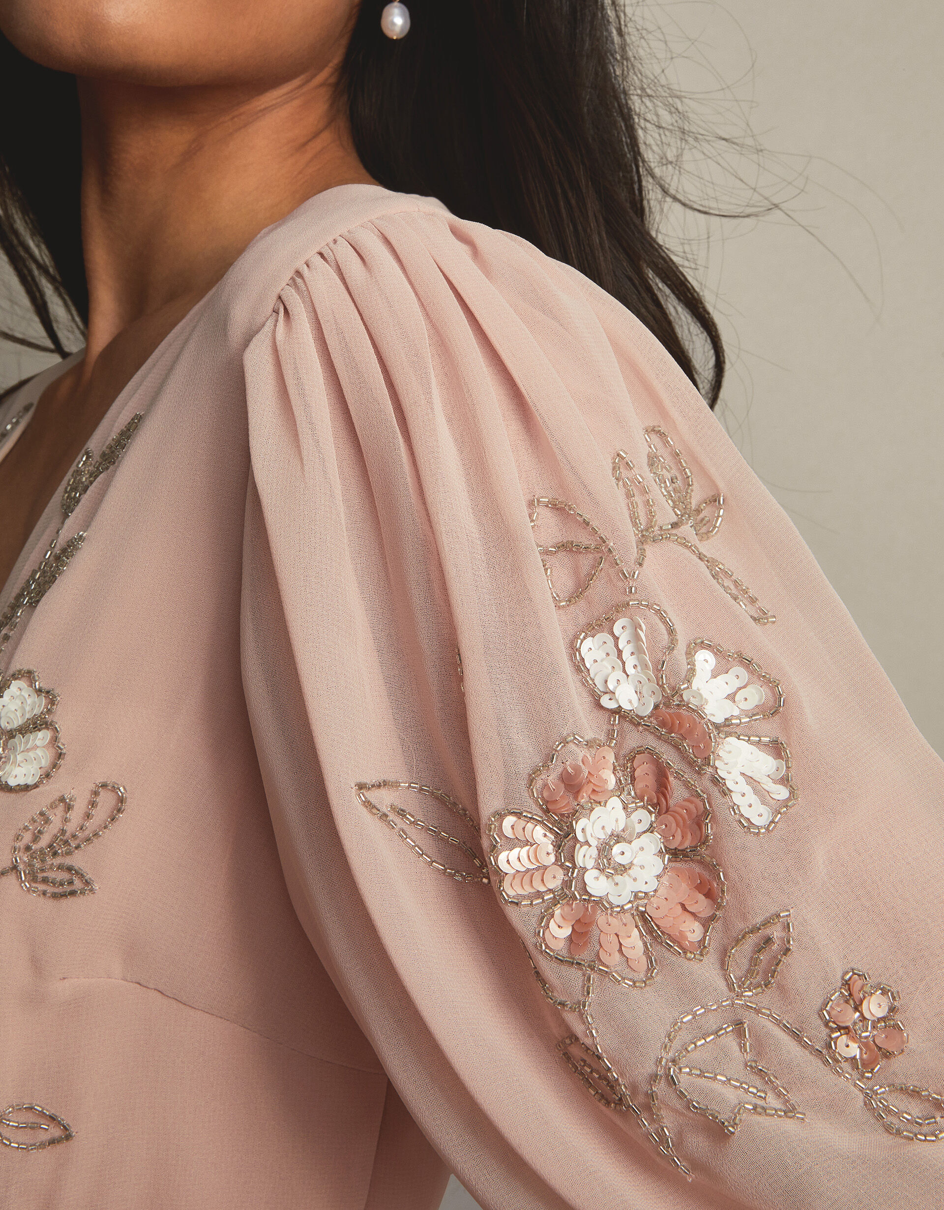 August Embellished Maxi Dress Pink